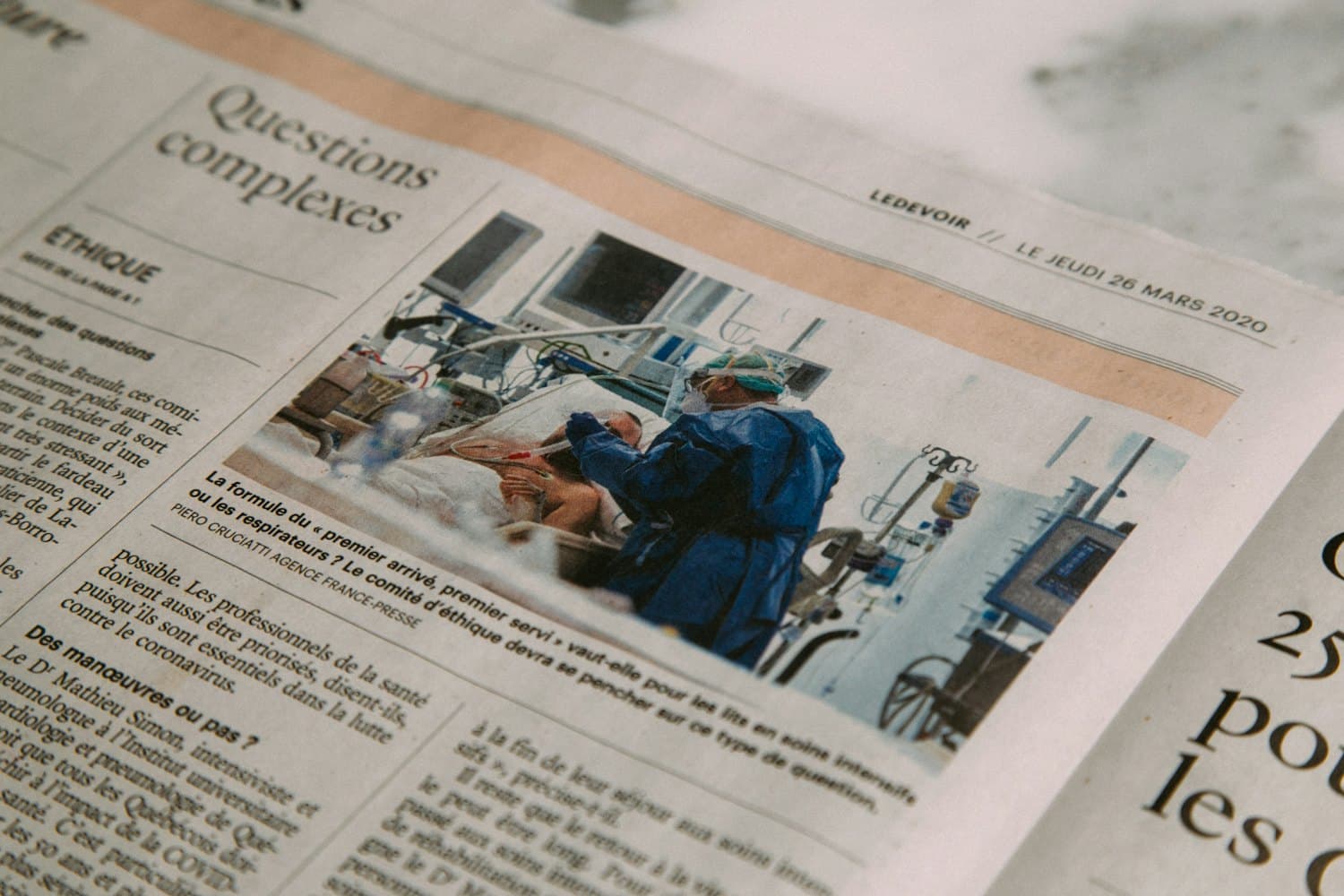 A printed newspaper feature spread